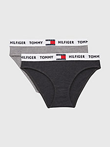 grey 2-pack logo briefs for girls tommy hilfiger