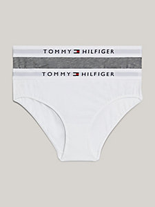 grey 2-pack original logo waistband briefs for girls tommy hilfiger