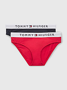 red 2-pack original logo waistband briefs for girls tommy hilfiger