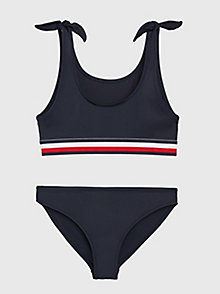 blue signature bikini bralette set for girls tommy hilfiger