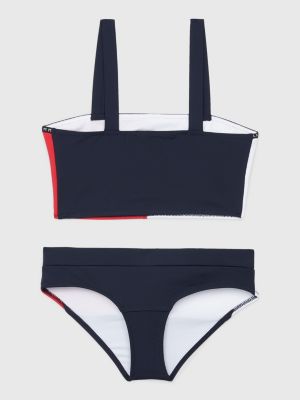 hurken Samengesteld mot Hilfiger Flag Colour-Blocked Bikini Set | BLUE | Tommy Hilfiger