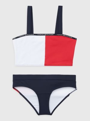 skillevæg fløjte Overflødig Hilfiger Flag Colour-Blocked Bikini Set | BLUE | Tommy Hilfiger