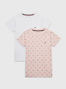 white 2-pack original print t-shirt for girls tommy hilfiger