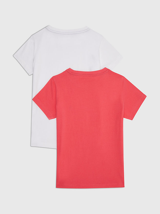 WHITE / LASER PINK 2-Pack Original Crew Neck T-Shirt for girls TOMMY HILFIGER