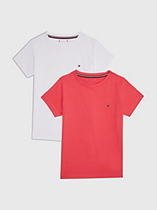 2 pack t-shirt original con scollatura rotonda giallo da bambina tommy hilfiger