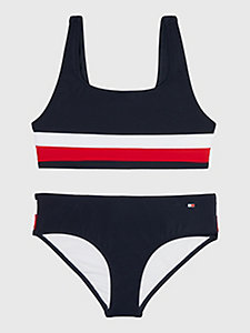 blue global stripe bikini set for girls tommy hilfiger
