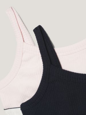 pink zestaw 2 prążkowanych braletek th established dla dziewczynki - tommy hilfiger