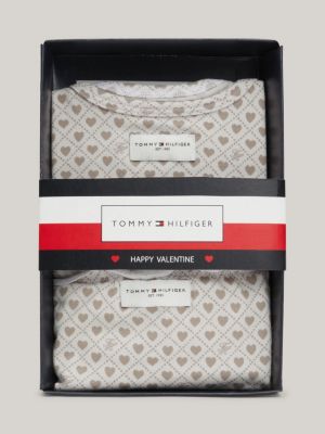 beige th established bralette und slip in geschenkbox für mädchen - tommy hilfiger