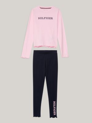 TOMMY HILFIGER GIRLS PINK LEGGINGS SET KG09007