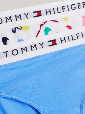 Tommy Hilfiger Lot de 5 strings classiques en coton pour femme,  Tatouage/blanc/calligraphie Th / chiné/rouge, Petit : : Mode