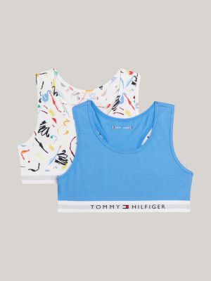 Tommy Hilfiger Girls' Big Crop Sports Bra (Pack of 2), Racerback