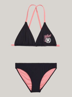 Juicy Couture co-ord triangle bra with logo trim in black