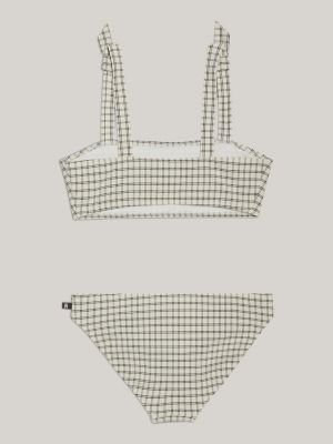 black retro bralette-bikini mit schleifen für mädchen - tommy hilfiger