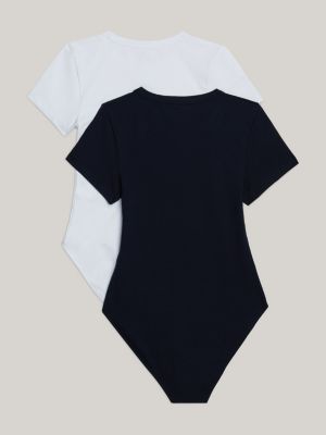white 2er-pack th established kurzarm-bodys für mädchen - tommy hilfiger