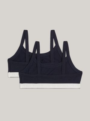 blue 2er-pack th established bralettes mit branding für mädchen - tommy hilfiger