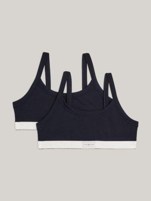 blue 2er-pack th established bralettes mit branding für mädchen - tommy hilfiger