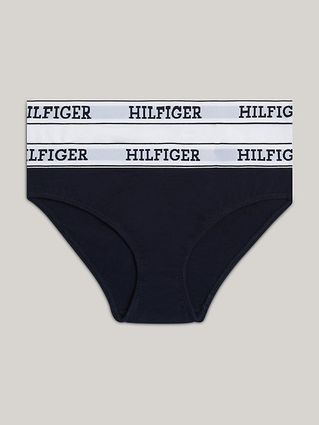 white 2-pack hilfiger monotype logo waistband briefs for girls tommy jeans