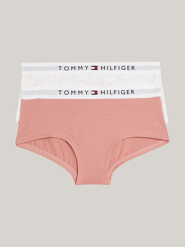 pink 2-pack th original print briefs for girls tommy jeans