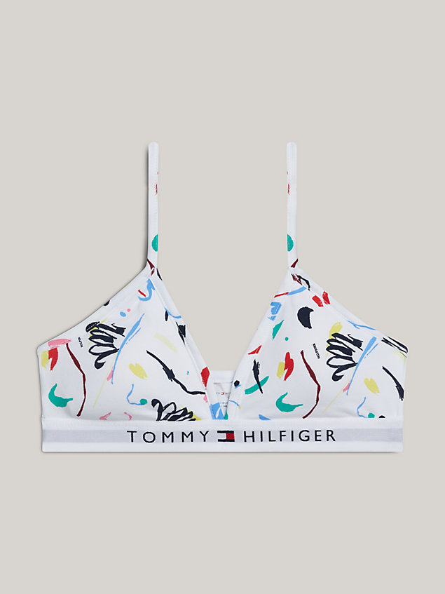 white th original print padded triangle bra for girls tommy hilfiger