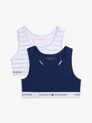 multi 2er-pack signature ungepolsterte bralettes mit print für mädchen - tommy hilfiger