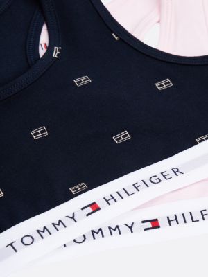 2 pack bralette signature senza imbottitura blu da bambine tommy hilfiger