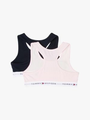 multi 2-pack signature unpadded print bralettes for girls tommy hilfiger