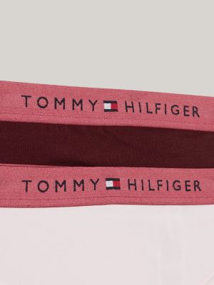 2 pack slip con elastico in vita e logo rosa da bambine tommy hilfiger