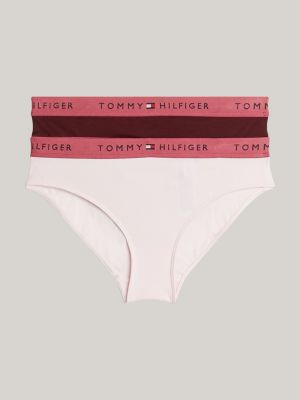 2 pack slip con elastico in vita e logo pink da bambine tommy hilfiger