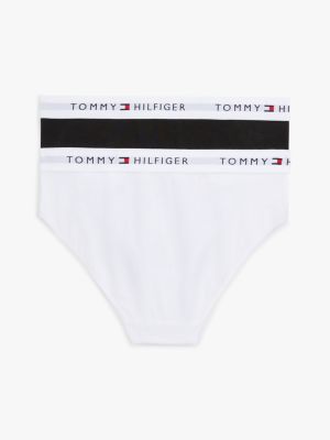 2 pack slip con elastico in vita e logo rosa da bambine tommy hilfiger