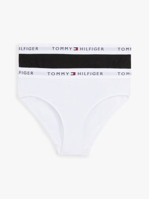 2 pack slip con elastico in vita e logo pink da bambine tommy hilfiger