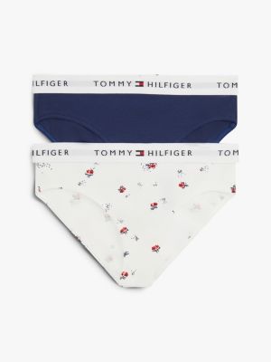multi 2-pack signature print logo waistband briefs for girls tommy hilfiger