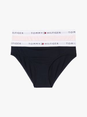 multi zestaw 2 par fig z sygnowanym nadrukiem dla dziewczynki - tommy hilfiger