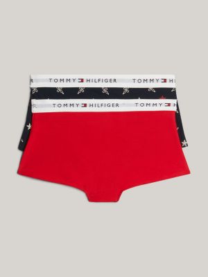 2 pack culotte con stampa e logo giallo da bambine tommy hilfiger