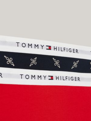 2 pack culotte con stampa e logo giallo da bambine tommy hilfiger