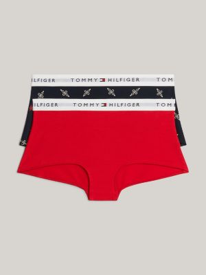 2 pack culotte con stampa e logo yellow da bambine tommy hilfiger