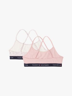 lot de 2 bralettes signature à bretelles croisées plusieurs couleurs pour filles tommy hilfiger