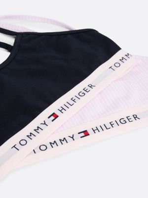 2 pack bralette incrociate con stampa rosa da bambine tommy hilfiger