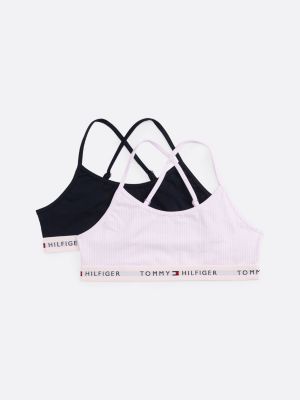 2 pack bralette incrociate con stampa pink da bambine tommy hilfiger