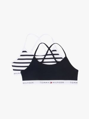 lot de 2 bralettes signature à bretelles croisées multi pour filles tommy hilfiger