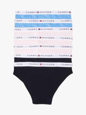 multi 7-pack signature print logo waistband briefs for girls tommy hilfiger