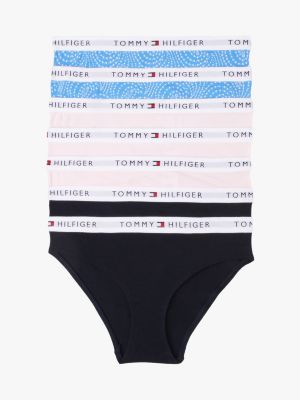 multi set van 7 signature-slips met print voor meisjes - tommy hilfiger