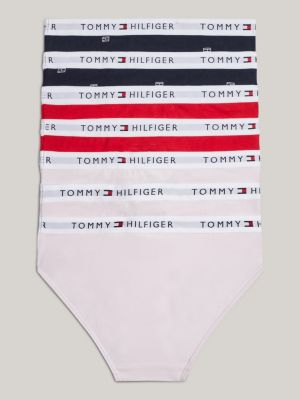 7 pack slip signature con stampa e logo giallo da bambine tommy hilfiger