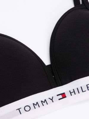 schwarz signature gepolsterter triangel-bh für mädchen - tommy hilfiger