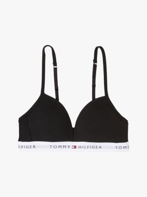 schwarz signature gepolsterter triangel-bh für mädchen - tommy hilfiger