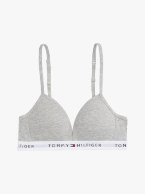 grey biustonosz z trójkątnymi miseczkami dla dziewczynki - tommy hilfiger
