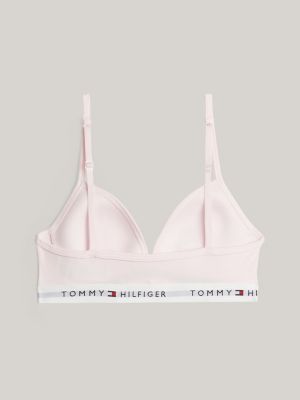 reggiseno a triangolo imbottito rosa da bambine tommy hilfiger