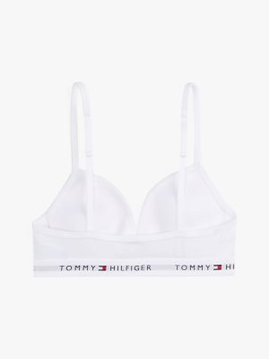 white signature padded triangle bra for girls tommy hilfiger