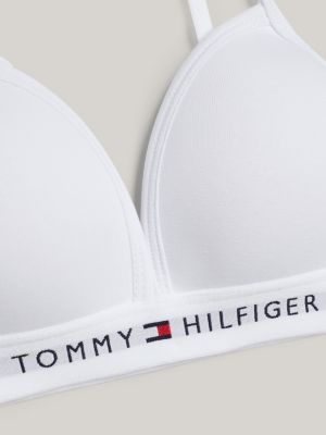 white signature padded triangle bra for girls tommy hilfiger