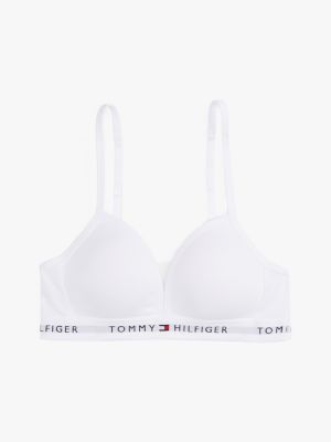 reggiseno signature a triangolo imbottito white da bambine tommy hilfiger