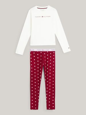 grey print leggings pyjama gift set for girls tommy hilfiger